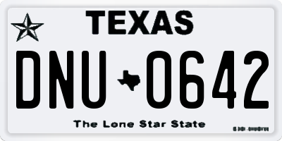TX license plate DNU0642