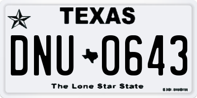 TX license plate DNU0643