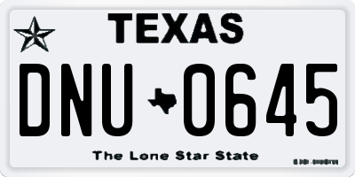 TX license plate DNU0645