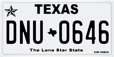 TX license plate DNU0646