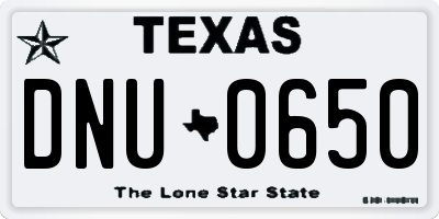 TX license plate DNU0650