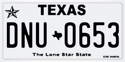 TX license plate DNU0653