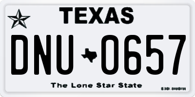 TX license plate DNU0657