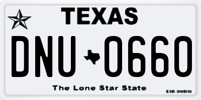 TX license plate DNU0660