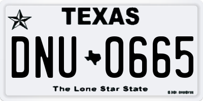 TX license plate DNU0665