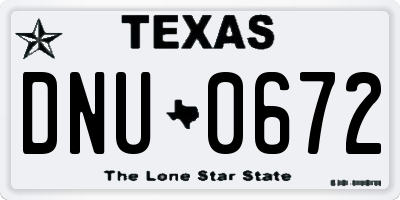 TX license plate DNU0672