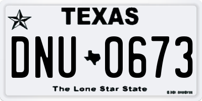 TX license plate DNU0673