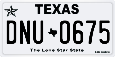 TX license plate DNU0675