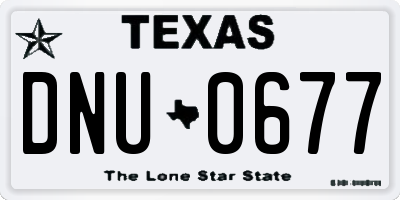TX license plate DNU0677
