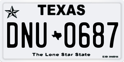 TX license plate DNU0687