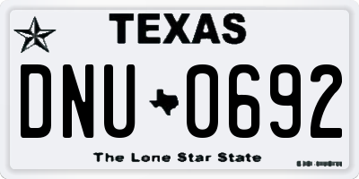 TX license plate DNU0692