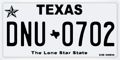 TX license plate DNU0702