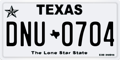 TX license plate DNU0704