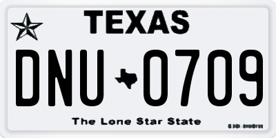 TX license plate DNU0709