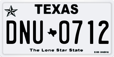 TX license plate DNU0712