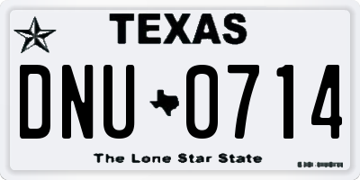 TX license plate DNU0714