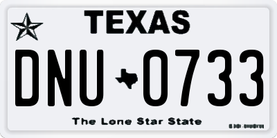 TX license plate DNU0733