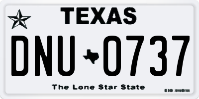 TX license plate DNU0737