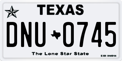 TX license plate DNU0745