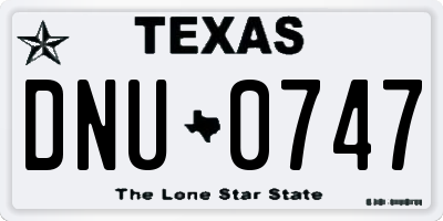 TX license plate DNU0747