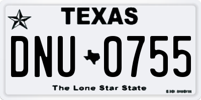 TX license plate DNU0755