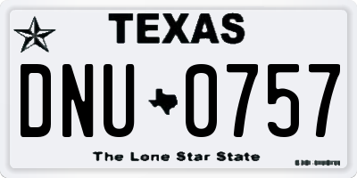 TX license plate DNU0757