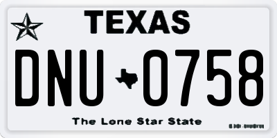 TX license plate DNU0758