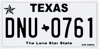TX license plate DNU0761