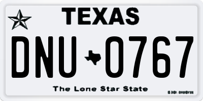TX license plate DNU0767