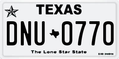 TX license plate DNU0770