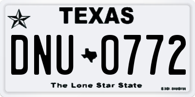 TX license plate DNU0772