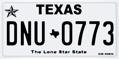 TX license plate DNU0773