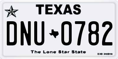 TX license plate DNU0782