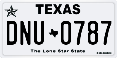 TX license plate DNU0787