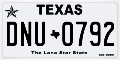 TX license plate DNU0792