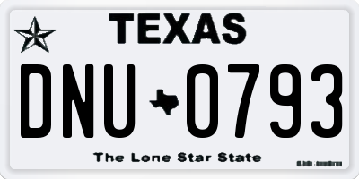 TX license plate DNU0793