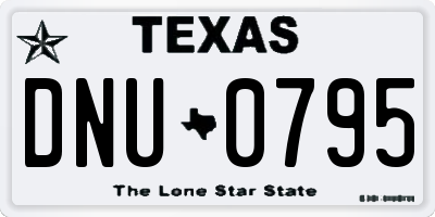 TX license plate DNU0795