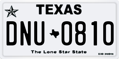 TX license plate DNU0810