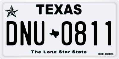 TX license plate DNU0811
