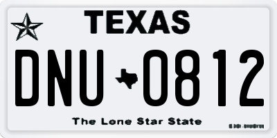 TX license plate DNU0812