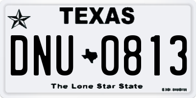TX license plate DNU0813