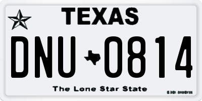 TX license plate DNU0814