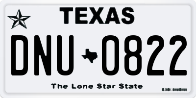 TX license plate DNU0822