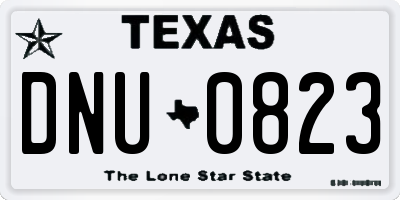 TX license plate DNU0823
