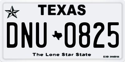 TX license plate DNU0825