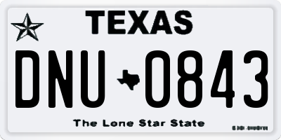 TX license plate DNU0843