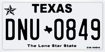 TX license plate DNU0849