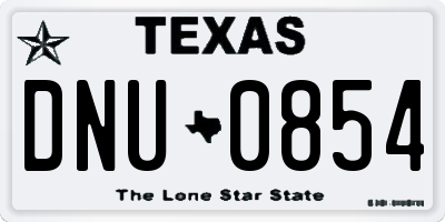 TX license plate DNU0854