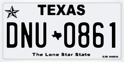 TX license plate DNU0861