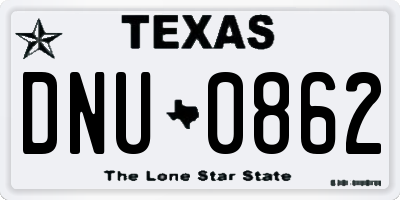 TX license plate DNU0862